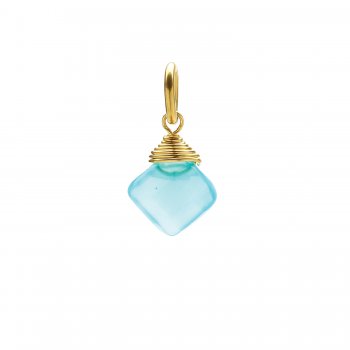 turquoise+quartz+gem+faceted+diamond+cut%2C+gold+dipped