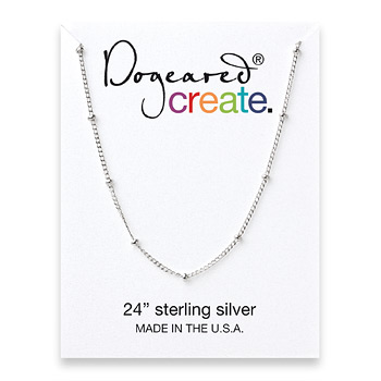 create beaded chain, sterling silver - 24 inches