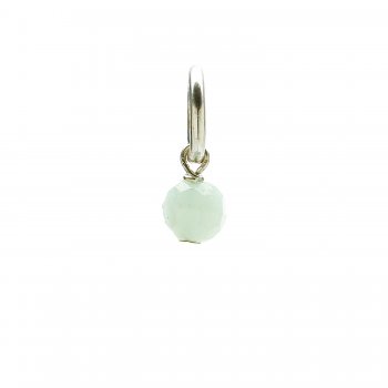 amazonite round faceted gem, sterling silver