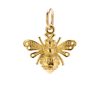 bee charm, gold dipped