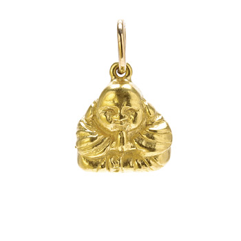 happy buddha charm, gold dipped