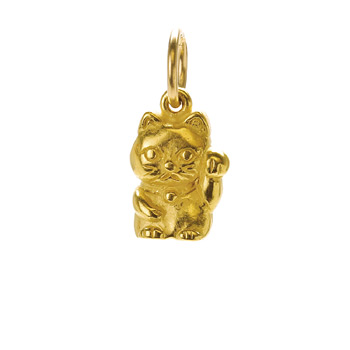 lucky+cat+charm%2C+gold+dipped