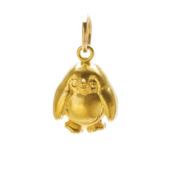 penguin+charm%2C+gold+dipped