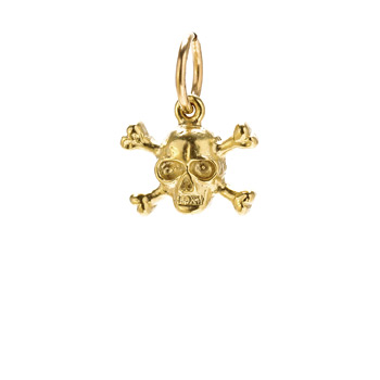skull & crossbones charm, gold dipped
