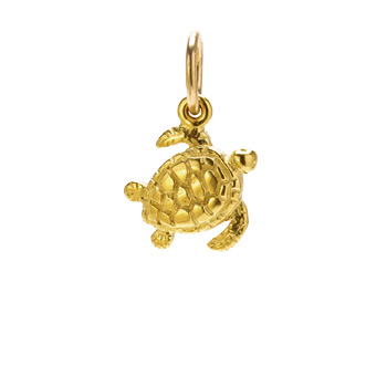 sea turtle charm, gold dipped