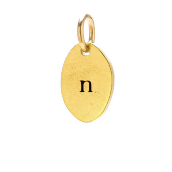 "N" charm, gold dipped