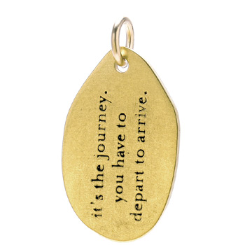 "it's the journey" charm, gold dipped