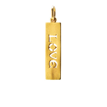 "love" word charm, gold dipped