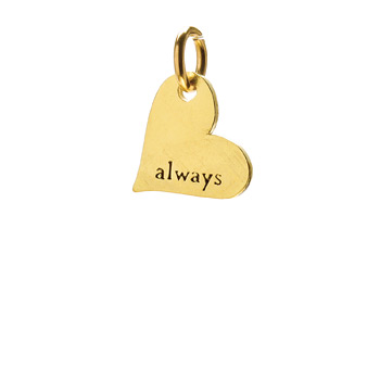 "always" heart charm, gold dipped