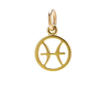 zodiac "pisces" charm, gold dipped