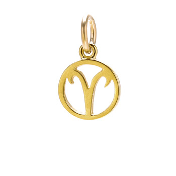 zodiac+%22aries%22+charm%2C+gold+dipped