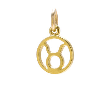 zodiac+%22taurus%22+charm%2C+gold+dipped