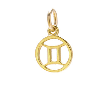 zodiac+%22gemini%22+charm%2C+gold+dipped