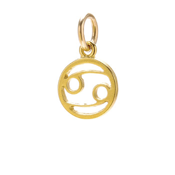 zodiac "cancer" charm, gold dipped