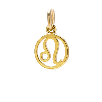 zodiac "leo" charm, gold dipped