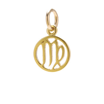 zodiac+%22virgo%22+charm%2C+gold+dipped