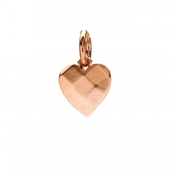 faceted heart charm, rose gold