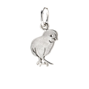 chick charm, sterling silver