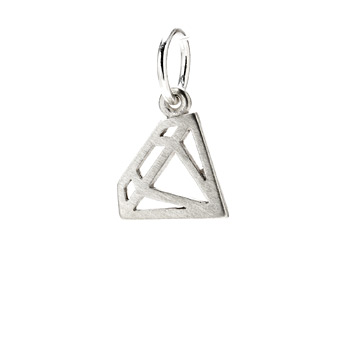 diamond charm, sterling silver