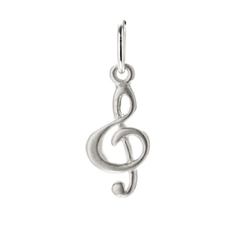 treble clef charm, sterling silver