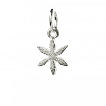 star flower charm, sterling silver