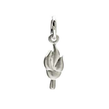 torch charm, sterling silver