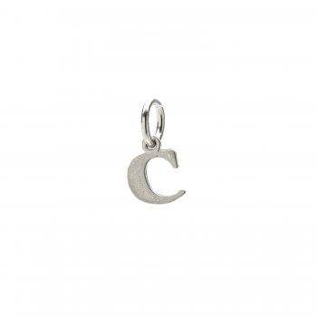 open c charm, sterling silver