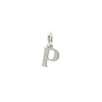 open p charm, sterling silver
