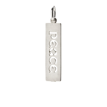 "peace" word charm, sterling silver