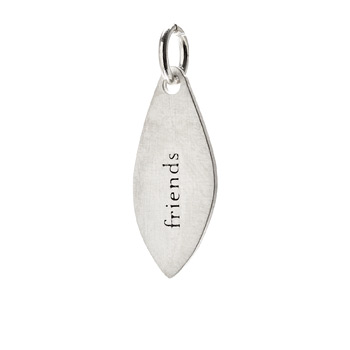 "friends" petal charm, sterling silver