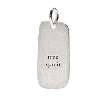 "free spirit" charm, sterling silver