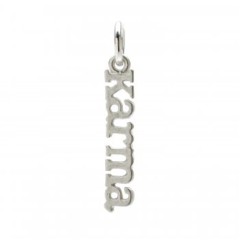 karma charm, sterling silver