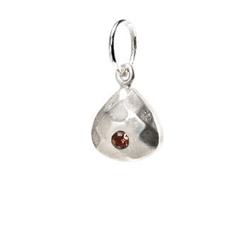 november birthstone charm, sterling silver