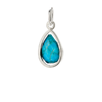 turquoise pendant gem, sterling silver