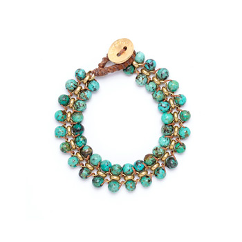 limited edition jewel box medium parallel african turquoise gemstone bracelet