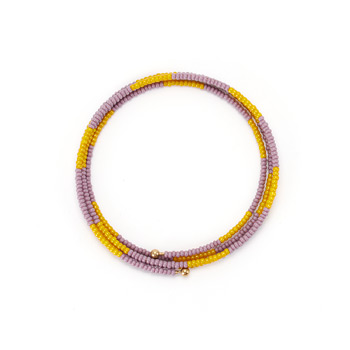 limited edition jewel box memory mustard and lilac bead bracelet