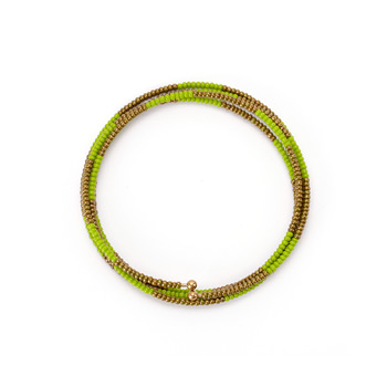 limited edition jewel box memory olive and bronze bead bracelet