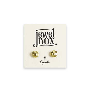 jewel box gold dipped faceted stud earrings