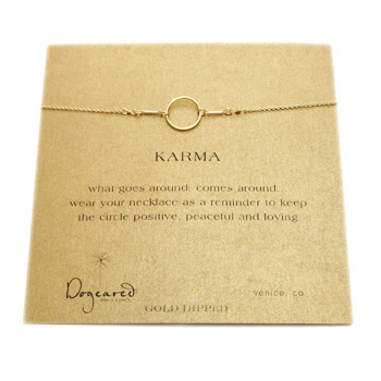 karma necklace, gold dipped