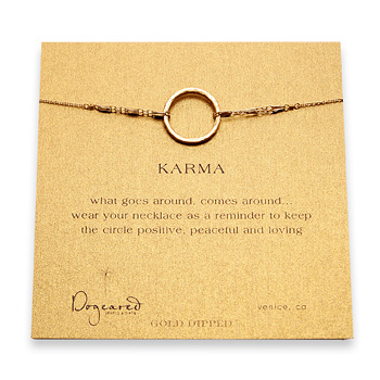 large karma necklace gold dipped
