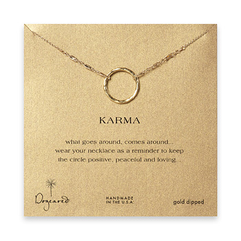 large karma necklace gold dipped