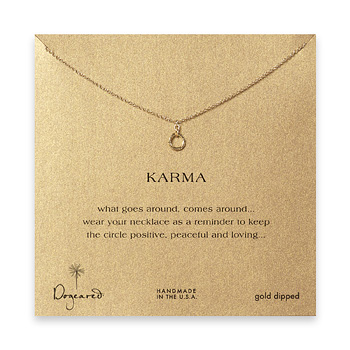 mini karma necklace gold dipped