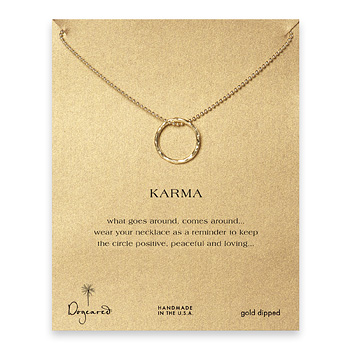 large karma textured necklace gold dipped