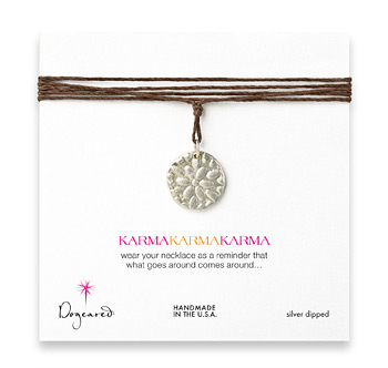 large+karma+sterling+silver+flower+necklace+on+hemp+-+32+inches