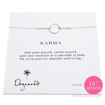 karma necklace, sterling silver - 18 inch