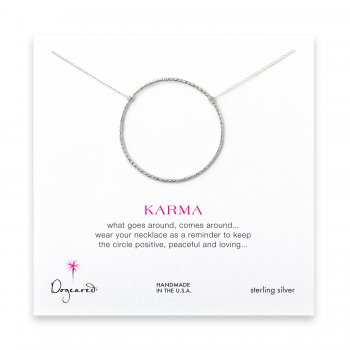 large sparkle karma necklace, sterling silver