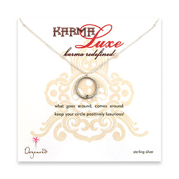 small karma luxe silver dipped single bead wire wrapped necklace