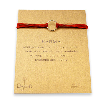 karma+bracelet+gold+dipped+on+red+irish+linen