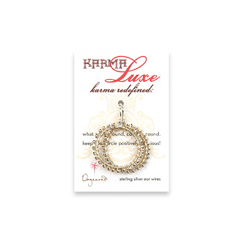 medium karma luxe silver dipped multi bead earrings