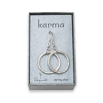 large karma earrings sterling silver